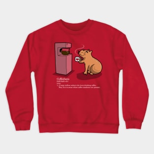 Funny Cute Kawaii Handdrawn Capybara Coffeebara Drinking Coffee Cartoon Crewneck Sweatshirt